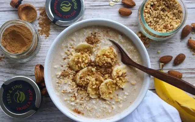 Alkaline Oatmeal made with Almond Milk